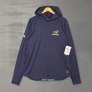 NEW Memphis Showboats USFL Michael‎ Strahan Blue Performance Hoodie Large